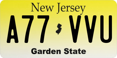 NJ license plate A77VVU