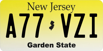 NJ license plate A77VZI