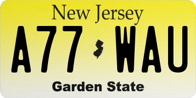 NJ license plate A77WAU