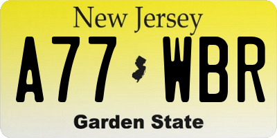 NJ license plate A77WBR