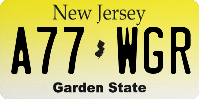 NJ license plate A77WGR