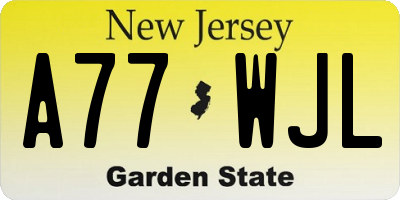 NJ license plate A77WJL