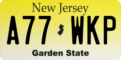 NJ license plate A77WKP