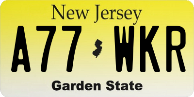 NJ license plate A77WKR