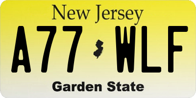 NJ license plate A77WLF