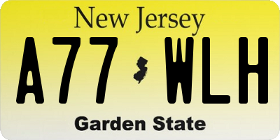 NJ license plate A77WLH