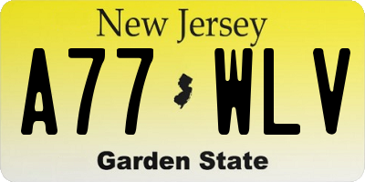 NJ license plate A77WLV
