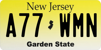NJ license plate A77WMN
