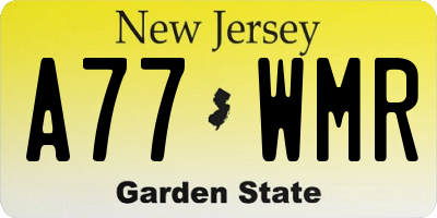 NJ license plate A77WMR