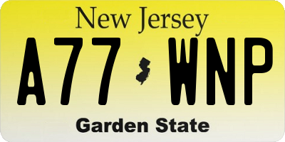 NJ license plate A77WNP