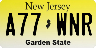 NJ license plate A77WNR
