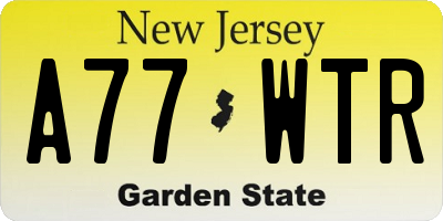 NJ license plate A77WTR