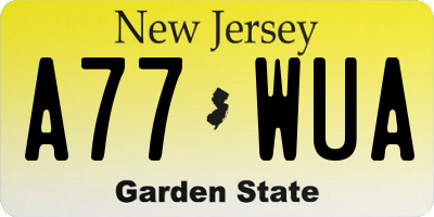 NJ license plate A77WUA