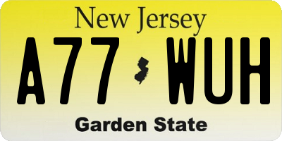 NJ license plate A77WUH