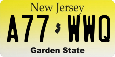 NJ license plate A77WWQ