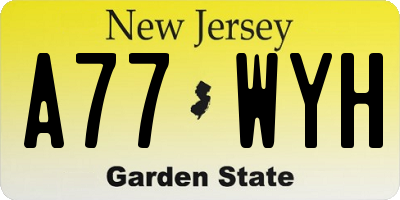 NJ license plate A77WYH