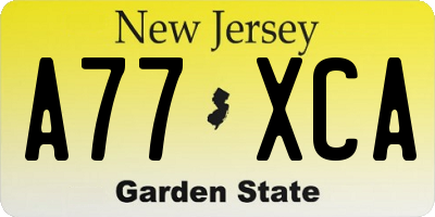NJ license plate A77XCA