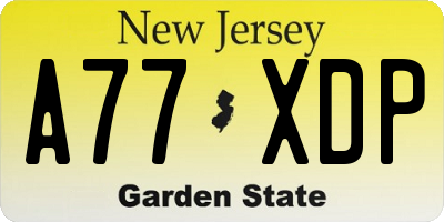 NJ license plate A77XDP