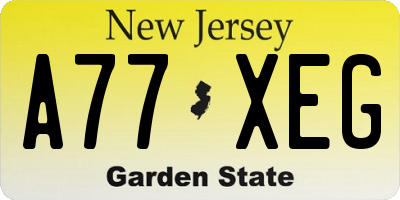 NJ license plate A77XEG