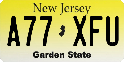 NJ license plate A77XFU
