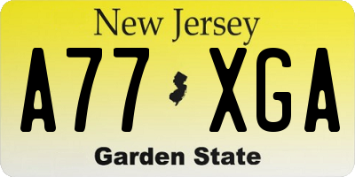 NJ license plate A77XGA