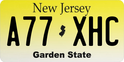 NJ license plate A77XHC