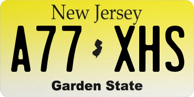 NJ license plate A77XHS