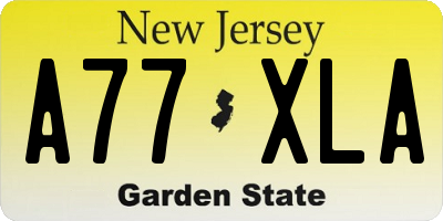 NJ license plate A77XLA