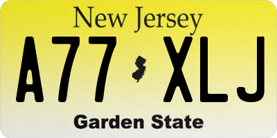 NJ license plate A77XLJ