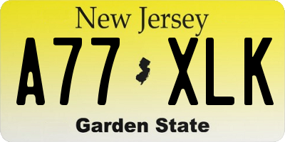 NJ license plate A77XLK