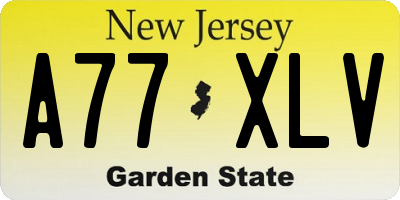NJ license plate A77XLV