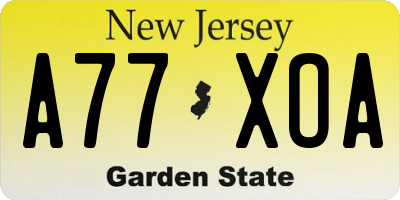 NJ license plate A77XOA