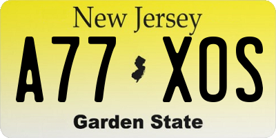 NJ license plate A77XOS