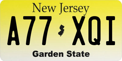NJ license plate A77XQI