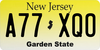 NJ license plate A77XQO
