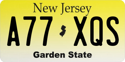 NJ license plate A77XQS