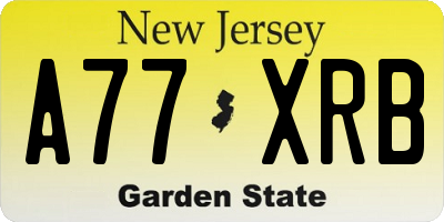 NJ license plate A77XRB