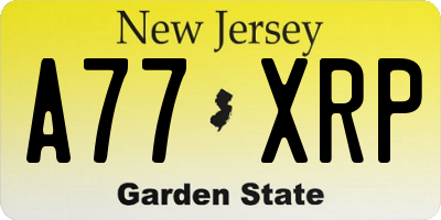 NJ license plate A77XRP