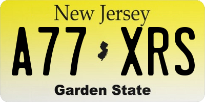 NJ license plate A77XRS