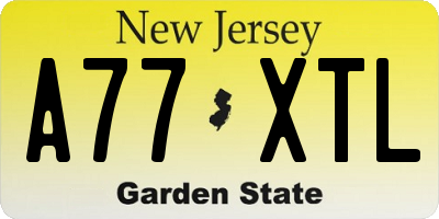 NJ license plate A77XTL