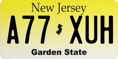 NJ license plate A77XUH