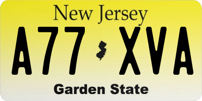 NJ license plate A77XVA