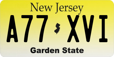 NJ license plate A77XVI