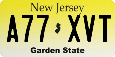 NJ license plate A77XVT