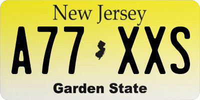 NJ license plate A77XXS