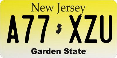 NJ license plate A77XZU