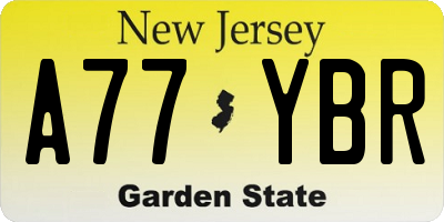 NJ license plate A77YBR