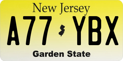 NJ license plate A77YBX