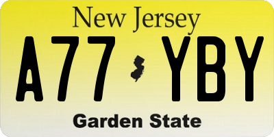 NJ license plate A77YBY