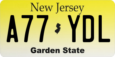 NJ license plate A77YDL